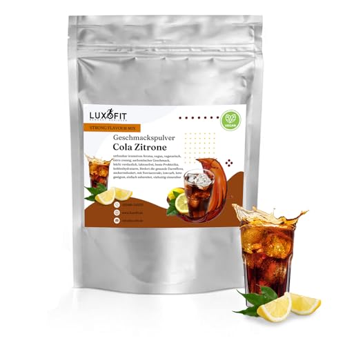 Geschmackspulver Strong Flavour Mix 300g Getränkearoma Pulver Geschmacksintensive Backzutat Natürlich und Zuckerfreies Pulver, Veganer Geschmacksverstärker (Cola Zitrone) von luxofit