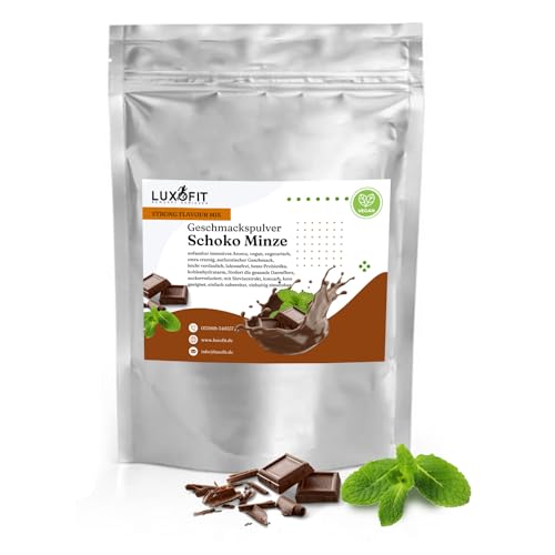 Geschmackspulver Strong Flavour Mix 300g Getränkearoma Pulver Geschmacksintensive Backzutat Natürlich und Zuckerfreies Pulver, Veganer Geschmacksverstärker (Schoko Minze) von luxofit