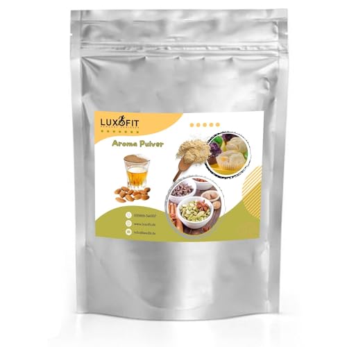 Luxofit Amaretto Aroma Pulver, fruchtig, Cremig, Vegan, Vielfältige Geschmacksrichtungen, Aroma für Lebensmittelherstellung, Hochwertige Verpackung, Intensive Geschmacksentfaltung (500 g) von luxofit