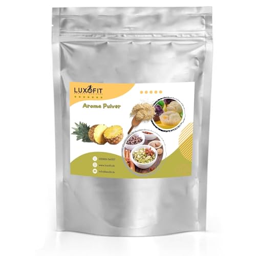 luxofit Ananas Aroma Pulver fruchtig cremig vielseitig verwendbares Aromapulver geeignet für Kuchen Eis Backwaren Milchspeisen und Co. Getränkearoma Zuckerfrei Vegan Vegetarisch 500 g Orange von luxofit