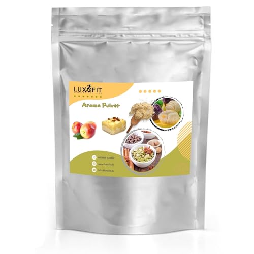 Luxofit Apfelkuchen Aroma Pulver, cremig, fruchtig, Vegan, Allergenfrei, Wasserlöslich, Intensive Geschmacksergebnisse, geeignet für Aromatisierung von Lebensmitteln, Made in Germany (500 g) von luxofit