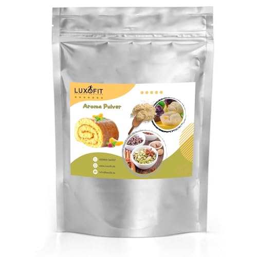 Luxofit Biskuitkuchen Aroma Pulver, Aromatisierung von Lebensmitteln und Getränken, Vegetarisch und Vegan, fruchtig und cremig, GMO-freie, Wasserlöslich (200 g) von luxofit