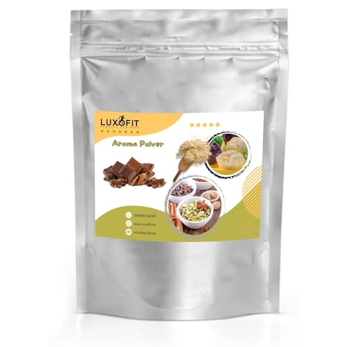 Luxofit Double Choc Aroma Pulver, cremige und fruchtige Aromatisierung der Geschmacksverfeinerung, Vegetarisch und Vegan, GMO-Frei, Made in Germany, Wasserlöslich, Aromen für Gastronomie (500 g) von luxofit