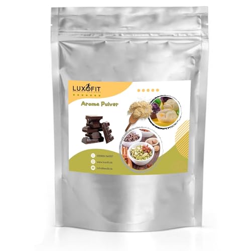 Luxofit Dunkle Schokolade Aroma Pulver, Geschmacksverfeinerung, Wasserlösliche und Vegane Aromen, Pulver Aroma für Gastronomie und private Küche, GMO-Frei, Made in Germany (200 g) von luxofit