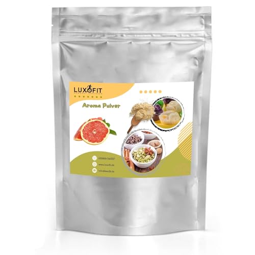 Luxofit Grapefruit Aroma Pulver, Intensiver Geschmack, geeignet zur Geschmacksverfeinerung für Lebensmittel und Getränke, Vegetarisch und Vegan, GMO-Frei, Made in Germany (500 g) von luxofit