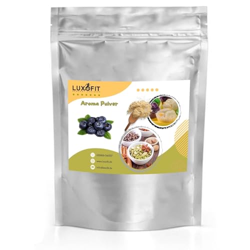 Luxofit Heidelbeere Aroma Pulver, Aromen zur Geschmacksverfeinerung, geeignet für Lebensmittel und Getränke, Vegan, Made in Germany, GMO-Frei, fruchtige und cremige Pulveraromen (50 g) von luxofit