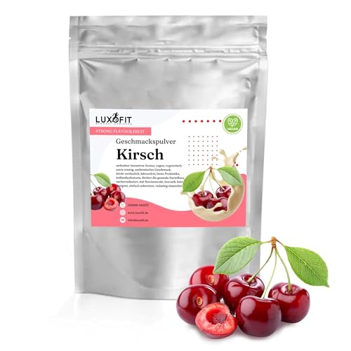 Luxofit STRONG FLAVOUR FRUIT Kalorienarmes Geschmackspulver vielseitig einsetzbar für Lebensmittel, 300 Gramm, Gesunde Ernährung, Natürliche Farbstoffe, Made in Germany (Kirsche) von luxofit