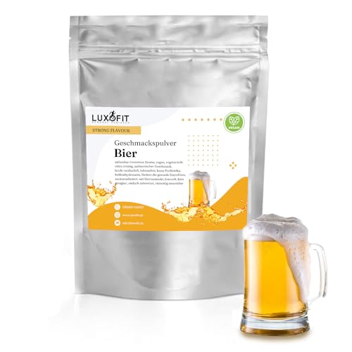 Luxofit STRONG FLAVOUR Kalorienarmes Geschmackspulver vielseitig einsetzbar für Lebensmittel Geschmackspulver Strong Flavour / 300 Gramm, Vielseitig einsetzbares Getränkearoma Pulver (Bier) von luxofit