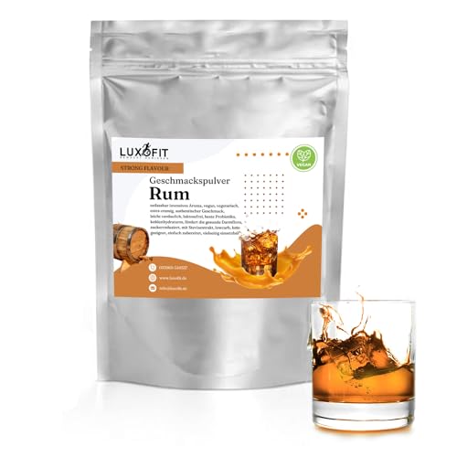 Luxofit STRONG FLAVOUR Kalorienarmes Geschmackspulver vielseitig einsetzbar für Lebensmittel Geschmackspulver Strong Flavour / 300 Gramm, Vielseitig einsetzbares Getränkearoma Pulver (Rum) von luxofit