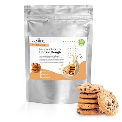 Luxofit STRONG FLAVOUR Kalorienarmes Geschmackspulver vielseitig einsetzbar für Lebensmittel / 300 Gramm, Made in Germany, Vegan und Vegetarisch, Getränkearoma Pulver (Cookie Dough) von Luxofit