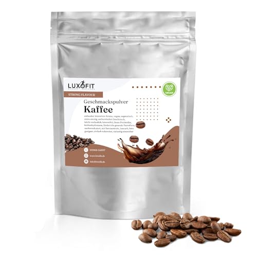 Luxofit STRONG FLAVOUR Kalorienarmes Geschmackspulver vielseitig einsetzbar für Lebensmittel Geschmackspulver Strong Flavour / 300 Gramm, Vielseitig einsetzbares Getränkearoma Pulver (Kaffee) von Luxofit