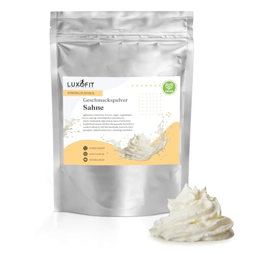 Luxofit STRONG FLAVOUR Kalorienarmes Geschmackspulver vielseitig einsetzbar für Lebensmittel Geschmackspulver Strong Flavour / 300 Gramm, Vielseitig einsetzbares Getränkearoma Pulver (Sahne) von luxofit