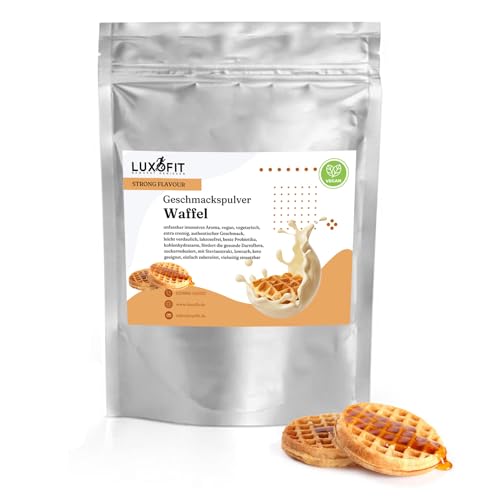 Luxofit STRONG FLAVOUR Kalorienarmes Geschmackspulver vielseitig einsetzbar für Lebensmittel Geschmackspulver Strong Flavour / 300 Gramm, Vielseitig einsetzbares Getränkearoma Pulver (Waffel) von luxofit