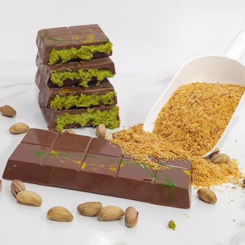 Dubai schokolade Pistazien - Handgefertigt von Belgien-Schokolade, Dubai Schokolade Kadayif und Pistazie, Dubai schoko, Dubai chocolate (Dubai Schokolade Pistazie (100 g)) von Luxury Bites