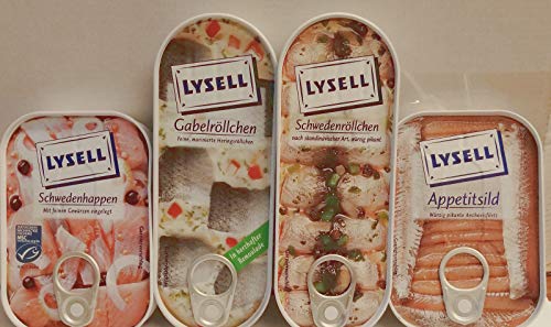 Lysell Schweden-Fisch-Bufett- 4 Sorten in Dosen von Lysell