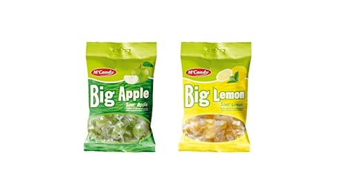 M'Candy Big Apfel Sour + Lemon Bonbons mit Brause Kern 2 x 150g von M'Candy