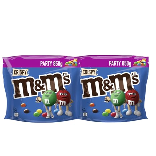 M&M'S Crispy 2x 850g Schokolinsen Knusperreiskern in Milchschokolade mit Zuckerüberzug von M&M'S