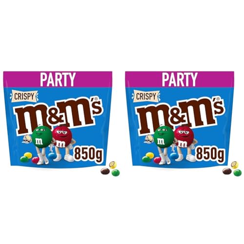 M&M'S Crispy Schokolade Großpackung | American Football Snacks | Schokolinsen mit Knusperkern | 850g (Packung mit 2) von M&M'S