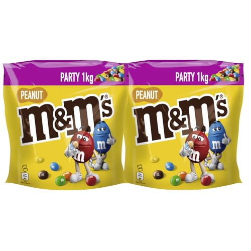 M&M'S Peanut 2x 1kg Schokolinsen Erdnüsse in Milchschokolade mit Zuckerüberzug von M&M'S