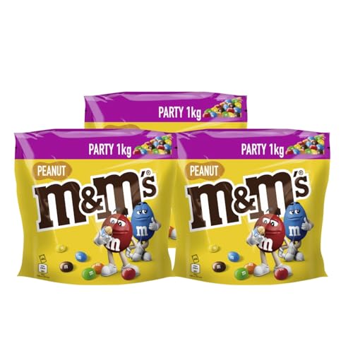 M&M'S Peanut 3x 1kg Schokolinsen Erdnüsse in Milchschokolade mit Zuckerüberzug von M&M'S