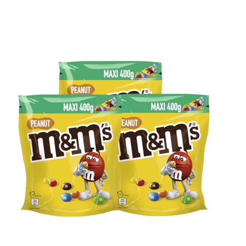 M&M´S Peanut 3x 400g Schokolinsen Erdnüsse in Milchschokolade mit Zuckerüberzug von M&M'S