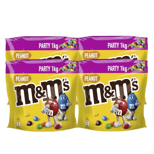 M&M'S Peanut 4x 1kg Schokolinsen Erdnüsse in Milchschokolade mit Zuckerüberzug von M&M'S