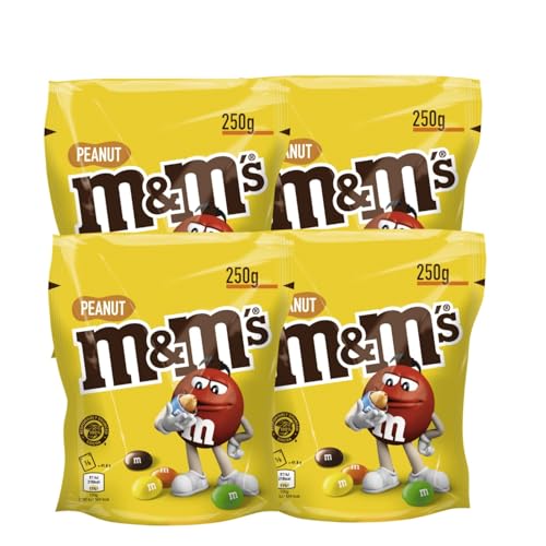 M&M’S Peanut 4x 250g Schokolinsen Erdnüsse in Milchschokolade mit Zuckerüberzug von M&M'S