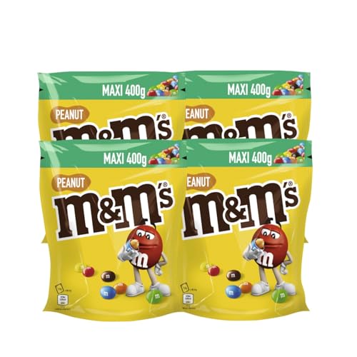 M&M´S Peanut 4x 400g Schokolinsen Erdnüsse in Milchschokolade mit Zuckerüberzug von M&M'S