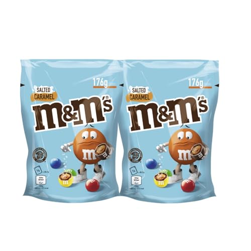 M&M'S Salted Caramel 2x 176g Schokolinsen Milchschokolade mit gesalzener Karamellfüllung, in einer Zuckerhülle von M&M'S