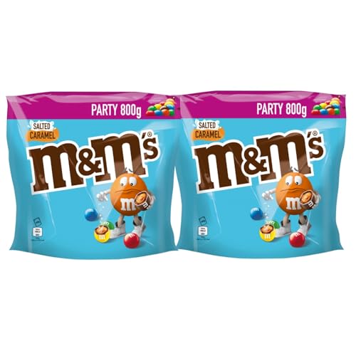 M&M'S Salted Caramel 2x 800g Schokolinsen Milchschokolade mit gesalzener Karamellfüllung, in einer Zuckerhülle von M&M'S