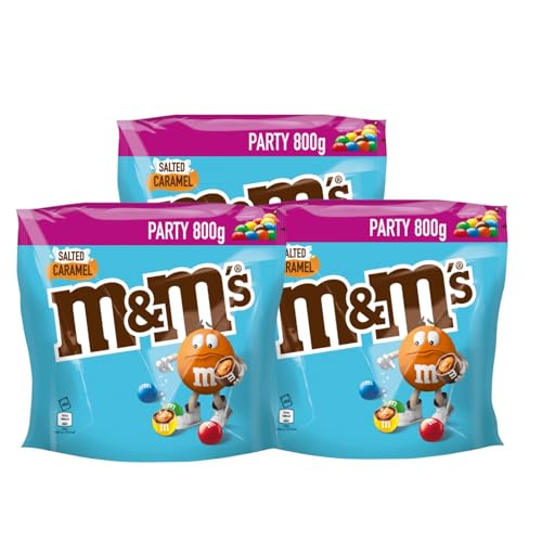 M&M'S Salted Caramel 3x 800g Schokolinsen Milchschokolade mit gesalzener Karamellfüllung, in einer Zuckerhülle von M&M'S