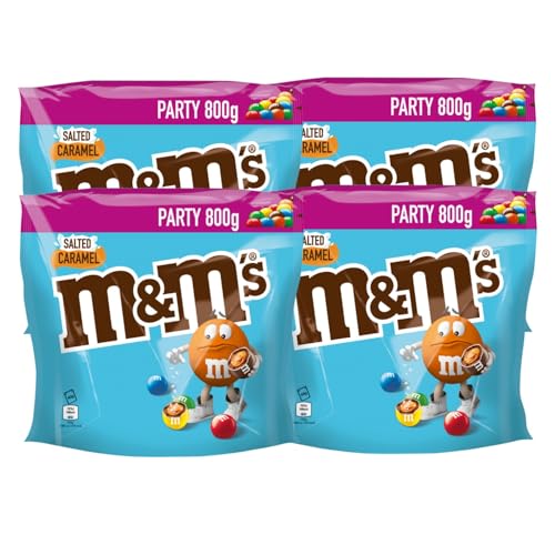 M&M'S Salted Caramel 4x 800g Schokolinsen Milchschokolade mit gesalzener Karamellfüllung, in einer Zuckerhülle von M&M'S