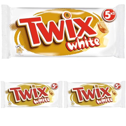 M&M'S Twix White Schokoriegel | Karamell, Keks, Weiße Schokolade | Schokoladen-Multipack | 5 Riegel (5 x 46 g) (Packung mit 3) von M&M'S