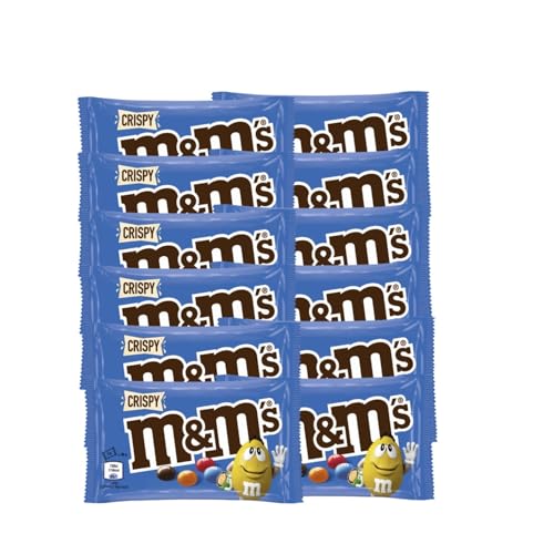 M&Ms Crispy 12x 36g Schokolinsen Knusperreiskern in Milchschokolade mit Zuckerüberzug von M&M'S