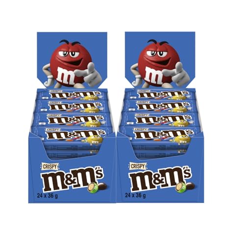 M&Ms Crispy 2x 24x 36g Schokolinsen Knusperreiskern in Milchschokolade mit Zuckerüberzug von M&M'S