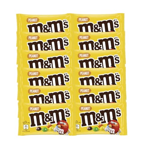 M&Ms Peanut 12x 36g Schokolinsen Erdnüsse in Milchschokolade mit Zuckerüberzug von M&M'S