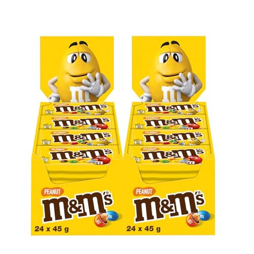 M&Ms Peanut 2x 24x 36g Schokolinsen Erdnüsse in Milchschokolade mit Zuckerüberzug von M&M'S