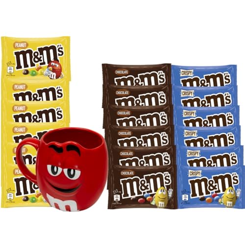 M&Ms Small Pack Mix mit Tasse Geschenkebox Freundebox Choco Crispy Peanut Schokolinsen Schokolade Erdnuss von M&M'S