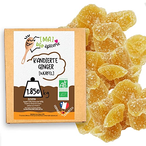 [MA] bio épicerie | Bio kandierte Ingwerwürfel | 1850G | Zertifiziert biologisch | Hochwertige kandierte Früchte | Ohne Konservierungsstoffe von MA BIO EPICERIE