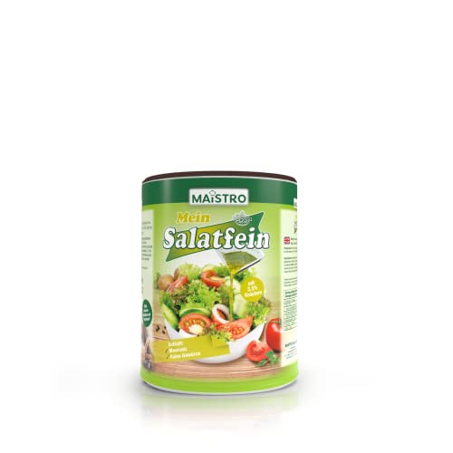 Veganes Salatdressing mit Kräutern und Citronensäure. Kein Essig notwendig 200g/1,2 Liter. Schnell zubereitet, vielseitig einsetzbar. MAISTRO Salatfein 200g von MAISTRO