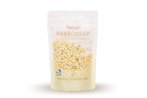 MAKECAKE zuckerfreie Schokoladendrops weiß - ideal zum Backen, Naschen und für zuckerfreie Süßigkeitenherstellung von MAKECAKE