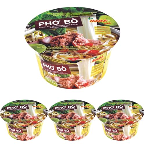 Mama Phó Bò Rice Noodles, Beef, 65g (Packung mit 4) von MAMA