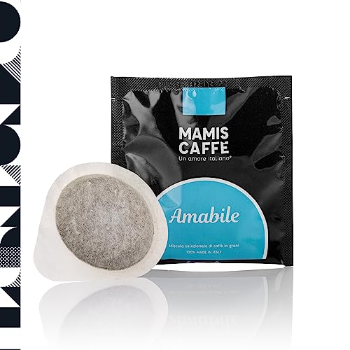 Mamis Caffè Amabile (150x7gr) - Kaffee Pads - Mittel Gerösteter Kaffee mit süßen Untertönen - Italienischer Espresso mit dicker Crema - Perfekt als Espresso, Cappuccino oder Latte Macchiato von MAMIS CAFFÈ Un amore italiano