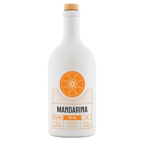 XXL Mandarina Dry Gin - 3.0 Liter - Doppel-Magnum - 41% Vol. mit 11 Botanicals wie Mandarine, Orange, Limette, Wacholder... handcrafted Citrus Gin von MANDARINA