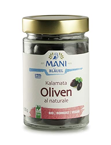 MANI Kalamata Oliven al naturale, bio, 2er Pack (2 x 205 g) von MANI