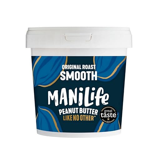 ManiLife Original Roast Smooth Erdnussbutter, 900-g, Erdnussmus aus besten argentinischen Erdnüssen, vegan, ohne Palmöl, ohne Zuckerzusatz, ohne GVO von MANÍLIFE