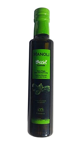 Basilikum griechisches Olivenöl MANOLI Kreta 250ml Oliven Öl Basil Salate Gemüse Fleisch Würzen von MANOLI