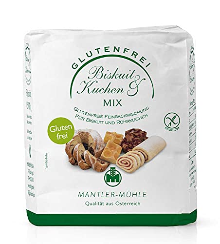 Mantler Biskuit- und Kuchen-Mix glutenfreie, lactosefreie Feinbackmischung für Biskuit und Rührkuchen, 1kg von Geakv