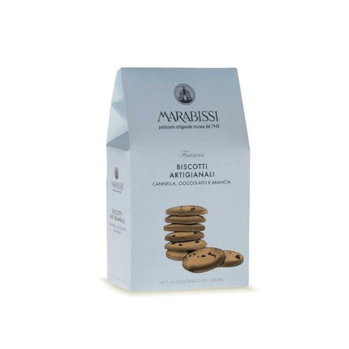 Marabissi® | Artisan Biscuits Zimt Schokolade Orange | Toskanische Gebäckkekse | Keksdose Schokolade Orange Zimt - 200 Gr von MARABISSI