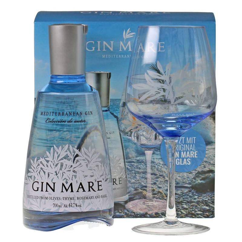 Gin Mare Geschenkset mit Glas 0,7 L 42,7% vol von Gin Mare